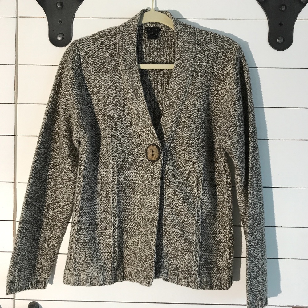 Cool colors, brown & beige sweater